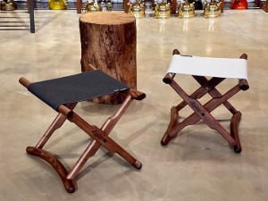 [블랙디자인] 스툴 의자 (아이보리, 블랙) / 캠핑 우드체어 사이드체어